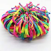 1/5/10/20/30/40/50/100/150pcs Set Rainbow Color Handmade Braided Adjustable Friendship Bracelet, Suitable For Boyfriend/Girlfriend, Multipack Rainbow Design Casual Wear