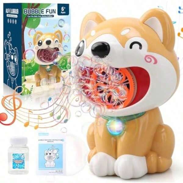 Bubble Machine Toy For Kids Age 3-8 Years Old, Dog Shaped Bubble Blower Outdoor Bath Party Bubble Toys Gifts For Boys Girls Birthday