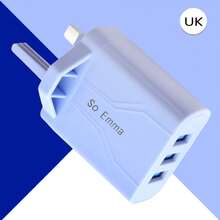 So Emma 3 Ports USB Charging Lndicator Charger Charge Candy Color For Mobile Phone UK Plug Charging Adapter Portable Wall Mobile Charger - UK Plug(220-240V) - View 6