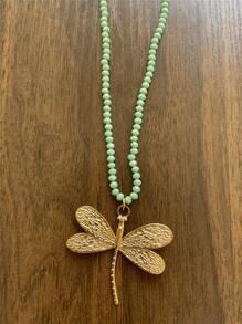 Starfish, Big Fish & Dragonfly Stainless Steel Beaded Necklace For Women, Beach & Resort Style