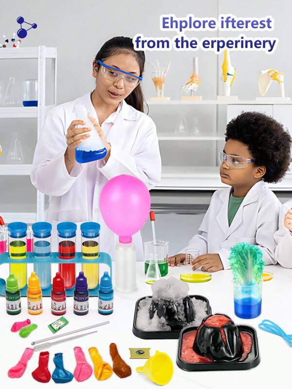 73 Stücke Wissenschafts-Experimentierset, DIY MINT Labor Wissenschaftswerkzeug Set, Kinder Chemie Kit, Rollenspiel Wissenschaftslabor, Simulationsszenario Spiel, Entwickelt Hands-On Fähigkeiten für Jungen und Mädchen, geeignet für Klassenzimmer, Party, Geburtstag, Geschenk