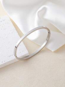 3pcs Stainless Steel Minimalist Solid Color Bracelet Set