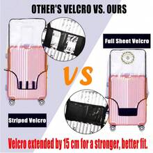 New 24 Inch Clear PVC Luggage Cover, 0.2mm Thick Lightweight Waterproof, Dustproof, Anti-Scratch Suitcase Cover, Luggage Covers For Suitcase TSA Roved, Fits 23"-25" Wheeled Luggage - Hitam Bening Cocok 24 -25 - View 5