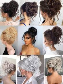 Synthetic Claw Chignon Women Messy Curly Fluffy Hair Bun Clip In Ponytail Hair Extensions Natural False Hairpieces