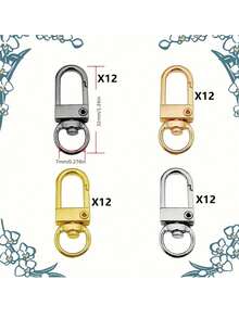 12/30 Pieces Lobster Claw Clasps Gold Swivel Snap Hooks, Metal Lobster Clasp Keychain Swivel Lanyards Snap Hooks Key Chain Hooks For Jewelry Making Purse Bags Keychain Clasp Connector Art Crafts - Lobster Claw Clasps - View 3
