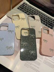 Funda de teléfono con cámara de lujo, brillante, con cristales de bling, compatible con iPhone 16, 15, 14, 13, 12, 11 Pro Max Plus, con tapa trasera suave y transparente con purpurina 3D, a prueba de agua, a prueba de golpes y resistente a los arañazos