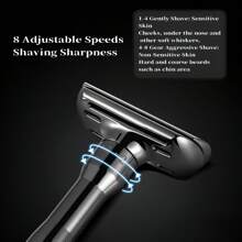 Adjustable Double Edge Safety Razor And 20 Blades Refills, Long Handle Adjustable Classic Safety Shaver Razor, Men's Travel Double Edge Safety Razor For Ideal Gift For Father Day & Boyfriend