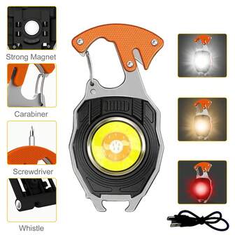 NetHong NUOVA mini torcia portachiavi magnetica COB LED USB lampada da lavoro