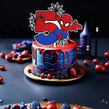 Disney 1pc Disney Spider-Man Birthday Cake Topper, Spider-Man Themed Birthday Party Cake Decoration
