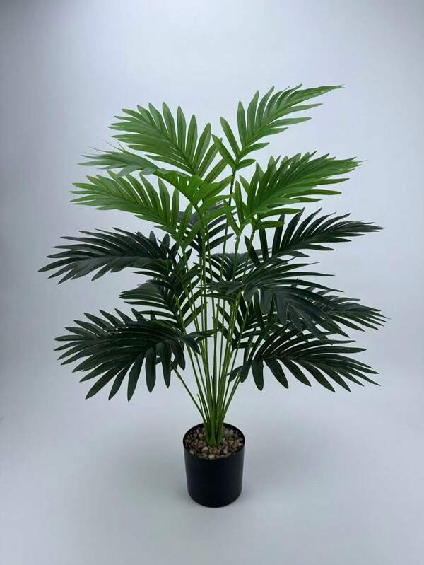 Künstlicher Palmenbaum - 12 realistische Blätter im Ins-Stil, Zimmerbegrünung für Strandpartys/Wohnzimmer-Dekoration, ganzjährig pflegeleicht, tropische Ästhetik, Künstliche Pflanzen