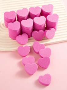 50/30/10pcs Heart Shape Mini Nail Buffer Block,100/180 Grit Double-Sided Sponge Nail File,Professional Nail Polishing Tools For Shaping And Smoothing,Suitable For Manicures And Pedicures