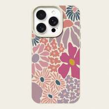 1pc TPU Material Elegant Floral Pattern Phone Case Compatible With Apple/ Phones,International Version, Not The Domestic Version - White - View 5