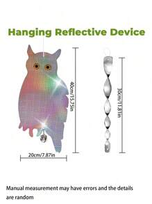 Anti-Bird Repellent Reflective Owl, Plastic Hanging Reflective Scare - Decorative Wind Turbine For Home And Garden, Owl Repellent - Plastic Hanging Reflective Repellent - Decorative Fan For House And Garden,Prevent Fruit Theft,Autumn Fall