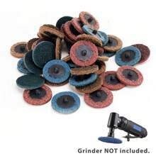 45Pcs Sanding Discs 50mm 1/4" Coarse Grit Roll Lock Surface Conditioning Holder Polishing Sanding Disc