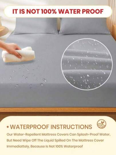 Lençol de cama impermeável com elástico de 360 graus, protetor de colchão, para cama de solteiro/casal/king/queen size, serve em colchões de até 25 cm de profundidade