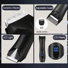 Electric Shaver/Hair Remover, Electric Razor For Women And Men, Rechargeable Electric Shaver/Body Hair Trimmer, Wet And Dry Hair Removal, Facial Hair Removal, 500 MAh Battery, Hair Trimmer, Hairdressing Supplies,  Ideal Gift,400mAh Battery - 969 đen + đế - Xem 5