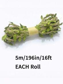 1 Roll 10M/5M Green Leaf Vine Ribbon Simulated Green Plants, Burlap Leaf Ribbon, Artificial Green Leaf Woven Vine Decoration, Suitable For Jungle Adventure Party, Home Decoration, Birthday, Wedding, Garden Decoration, Home Decoration, Hallway Decoration, Staircase Decoration - Green - View 14