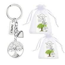 36 Peças/12 Conjuntos de Presentes para Reunião Familiar, incluindo 12 Chaveiros Pingentes de Árvore da Vida, 12 Cartões e 12 Sacolas de Presente, adequados para Reuniões Familiares, Festas de Aniversário, Presentes de Agradecimento Surpresa e Divertidos, e Pequenos Pingentes Decorativos de Árvore da Vida, Acessórios de Carro, Encantos de Bolsa, Mochilas Escolares, Letras Fofas, Góticas, Y2K, Cordões de Crachá com Suporte