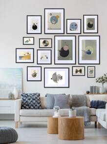 Luxury PVC Picture Frame In Classic Matte Black – High-Quality Shatter-Resistant Acrylic Glass, 4x6/5x7/8x8/8x10/11x14/12x16-Inch, Available In Multiple Sizes For Wall-Mounted Or Tabletop Display. Perfect For Enhancing Home Decor, 30x40/30x30/20x25/20x20cm, For Star/Moon