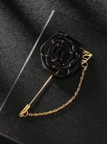 1 Stück Luxus Gold Seide Rose Brosche - elegante Ansteckblume für Hochzeitsbräutigam, Brautparty, Anzug, Herren- und Damenformalkleidung (lange Broschen-Design), Vintage Rucksack für die Schule