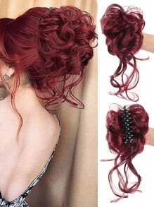 Synthetic Claw Chignon Women Messy Curly Fluffy Hair Bun Clip In Ponytail Hair Extensions Natural False Hairpieces