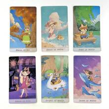 Mazo de Tarot con arte fantasía de gatos y naturaleza - Diseñado para la exploración espiritual y la relajación del fin de semana