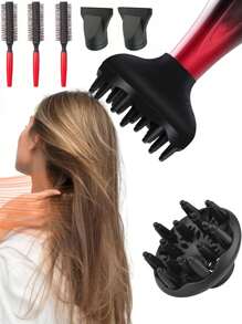 Difusor de viaje amigable para cabello rizado/ondulado/rizado - Accesorios de secador de pelo de calidad de salón, herramienta volumizadora sin daño por calor | Difusor rizado para rizos naturales, peinado ligero, seguro para el hogar y los viajes, difusor de peinado reutilizable