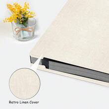 Magnetic Sticky Page Photo Album - 60-Page Scrapbook For Pictures, Perfect Wedding & Family Gift - Beige - View 3