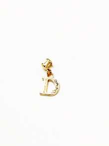 1pc Diamond Encrusted 26 English Letter Charm, Suitable For Silicone Watch Band Decoration