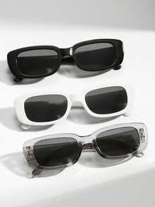 1 件女士亚克力小框矩形宽框时尚黑色眼镜，适合节日出游和节日礼物，女士时尚眼镜，女士太阳镜，秋冬服装，海滩配饰，复古 Y2k 基本款，夏季商务休闲礼物，海滩度假、户外、旅行，适合返校的学院风 - 彩色 - 查看 9