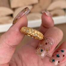 1pc Fashionable Vintage Golden Wheat Shaped Ring, Suitable For Daily Wear, Good Gift For Girlfriend, Mother
