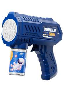 Máquina de burbujas de juego de agua para niños, soplador manual de burbujas estilo Gatling con múltiples orificios y de toque único, opción de 3 colores, generador de burbujas para juego de agua de verano (baterías y solución de burbujas no incluidas)