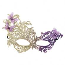Halloween Rhinestone Butterfly Mask - Sparkling Butterfly Shape With Bright Rhinestone Embellishments, For Masquerade, Cosplay Dress Up To Add Mysterious Charm, Light And Elegant, So That Your Holiday Styling Is More Dreamy And Gorgeous - Purple - View 7