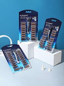 1 Razor + 20pcs Extra Refill Cartridges Blades Men Razor Gray Color Manual Shaver For Men Barber Shaving