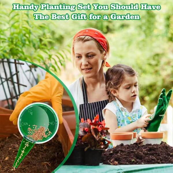 2 piezas Sembradora ajustable y sacabocados de suelo - Herramientas de jardinería ergonómicas de mano con espaciado preciso de semillas, diseño verde duradero, siembra eficiente en macizos de flores, huertos y céspedes, Accesorios de jardinería | Siembra precisa | Herramientas de jardinería duraderas, cavador de agujeros
