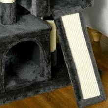 Sisal Cat Tree Up To 30 Kg With Sisal Column, Dark Grey Plush Scratching Board For Active Cats - Apricot - View 7