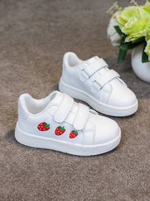 1 đôi giày thể thao vải bố unisex, thoải mái, thoáng khí, thêu hình hoạt hình, giày đế bằng cho học sinh, giày chạy bộ thời trang, dễ thương, năng động. - trắng - Xem 6