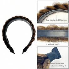 1pc Elegant Bohemian Style Woven Headband, Anti-Slip Teeth Design, Women Hair Accessory, Summer Hair Hoop Headbands Hairband