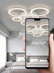 1 Stück 220V LED dimmbare Acryl Deckenventilatorleuchte, geeignet für Wohnzimmer, Esszimmer, Schlafzimmer, Arbeitszimmer, Hotels, Raumdekorationsbeleuchtung und andere dekorative Pendelleuchten. Weiß/Schwarz