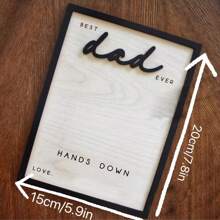 El mejor papá, por siempre en mis manos - Cartel de madera para el Día del Padre con huella de mano, estilo clásico 3D, decoración del hogar multiusos, sin necesidad de energía o batería, texto en inglés, regalo perfecto para papá, regalo del Día del Padre, sorpresa del Día del Padre