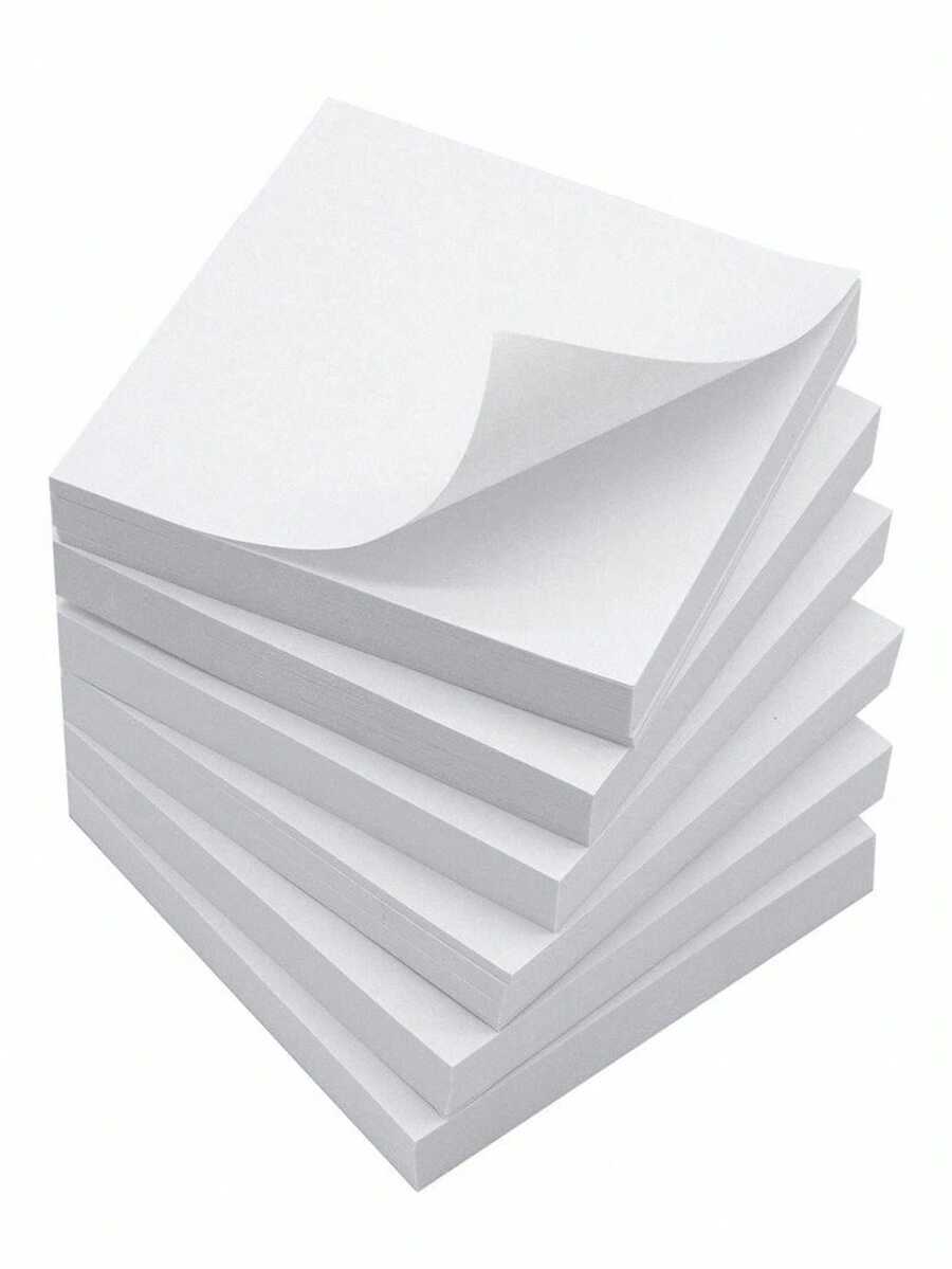 100 张便签，纯色自粘便签，学生办公用学校用品简易便签纸，返校 - 彩色 - 查看 1