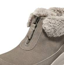 Botas de nieve acolchadas y cómodas para mujeres, botas casuales con forro térmico y de moda - Marrón grisáceo oscuro - Ver 6