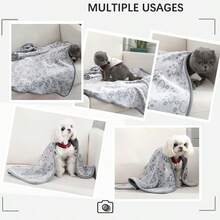 Pets Blanket Paw Print With Anti-Slip Design All Seasons Soft Warm Puppy Pet Blanket Small Medium Large Dogs Cats Pet Accessories