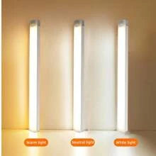 1pc LED Wireless Motion Sensor Cabinet Light, Magnetic USB Rechargeable Night Light (10/20/30/50cm) For Safe Lighting In Kitchen, Bedroom, Cabinet, Wardrobe, Stairs, Hallway, Daily(150-400mAh Battery)