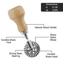 4 Pcs Biscuit Making Tools Set Ravioli Stamp Maker Cutter Italian Pasta Dumpling Knife Wooden Handle Comfortable Grip Dumpling Sealing Groove Edge Suitable For Making Dumplings Pasta Tools Kitchen Baking Accessories - MF-1246 - View 3