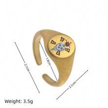 1pc Summer Fashion Stainless Steel Popular Valentine's Day Lion Mermaid Love Painting Ring. Plated With 18K Gold, Waterproof And Sweat Resistant, Suitable For Valentine's Day And Holiday Play, Outdoor Activities, And Holiday Outings. Ladies' Jewelry.