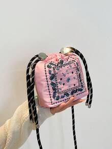 刺绣复古日式水桶包，新款女士小巧百搭通勤单肩包 - 彩色 - 查看 6