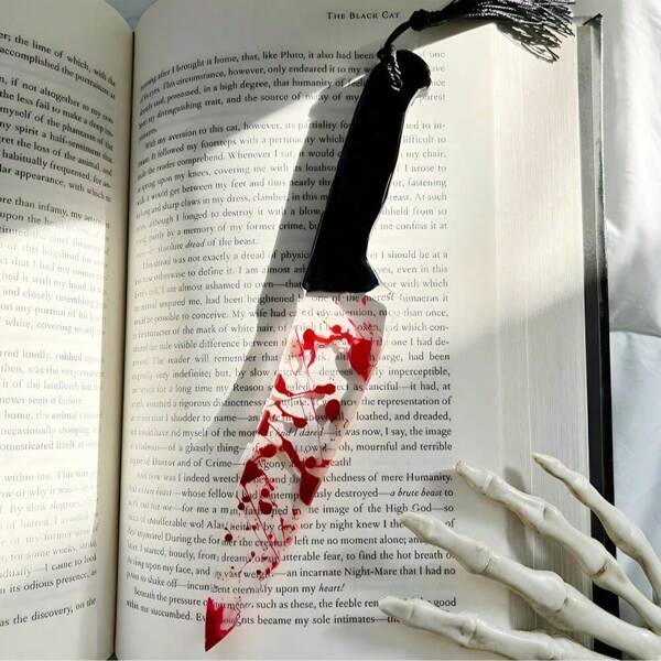 Acrylic Bookmarks With Crime Scene Tape And Blood Drop Design, Suitable For Mystery, Thriller Novels, True Crime Readers, Book Lovers, Teachers Gift Back To School