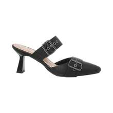 Stessy Shoes Women's Pumps Mule Pointed Toe Cup Heel Adjustable Buckles