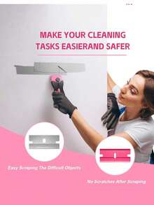 Razor Blade Scraper Tool Kit - 2 Packs Razor Scrapers & 40Pcs Extra Blades, Plastic Paint Scraper Tool, Razor Scraper Tool For Glass Top Stove, Scrappers For Cleaning Window, Cooktop, Oven, Floor - Multicolor - View 3